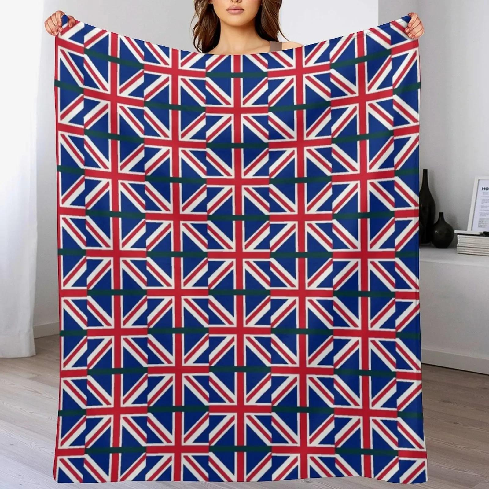 Flag United Kingdom Sleeveless Top Throw Blanket Plush Fuzzy Cozy Blanket for Couch Sofa