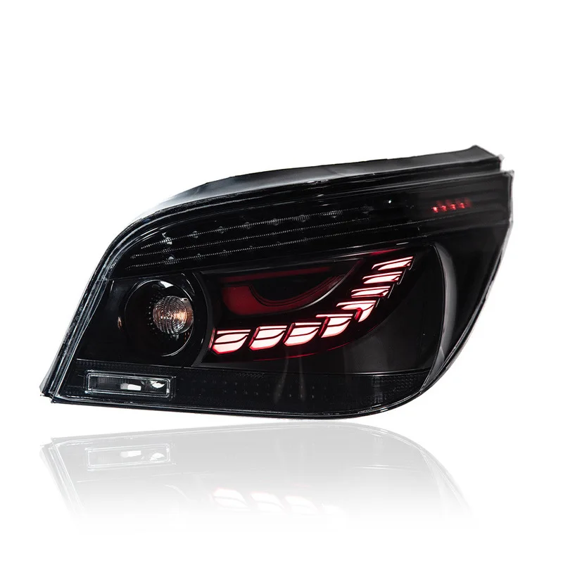 For BMW 5 Series E60 2003-2010 Black Knight Style Dragon Scale Tail Light Dynamic Startup Animation Sequential Plug And Play