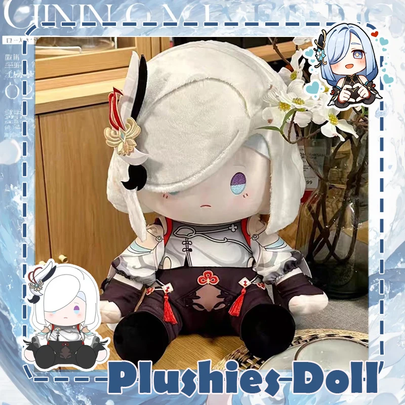 

40cm Game Genshin Impact Shenhe Plush Doll Plushies w/Clothes Stuffed Sitting Anime Cotton Toy Posture Figure Gifts Large Size