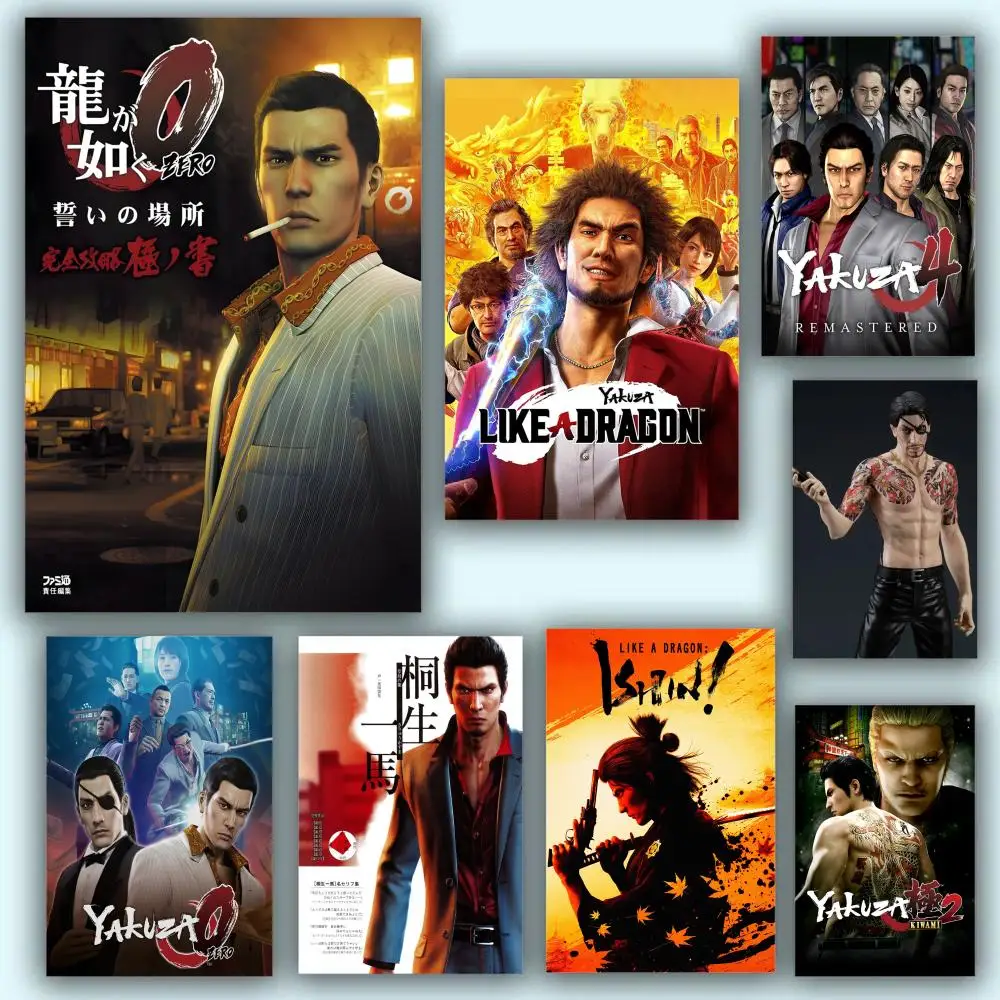 Poster HD Anime Hot Theme Sänger/OST/Film-Wasserdicht Selbstklebende Heimdekoration Yakuza Like A Dragon Game Classic
