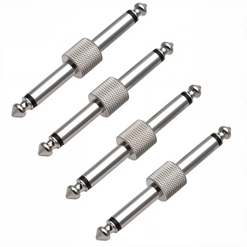 Imagen 2 del producto 2 uds Pedal de efecto de guitarra conector Jack enchufe 6,35mm conexión de soldadura de Metal acoplador parche de puente de manivela