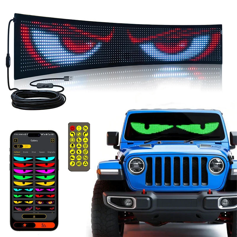 

LED Matrix Pixel Panel Display Screen Flexible RGB Car Pattern Graffiti Scrolling Text Animation Shop Reminder Light Bluetooth