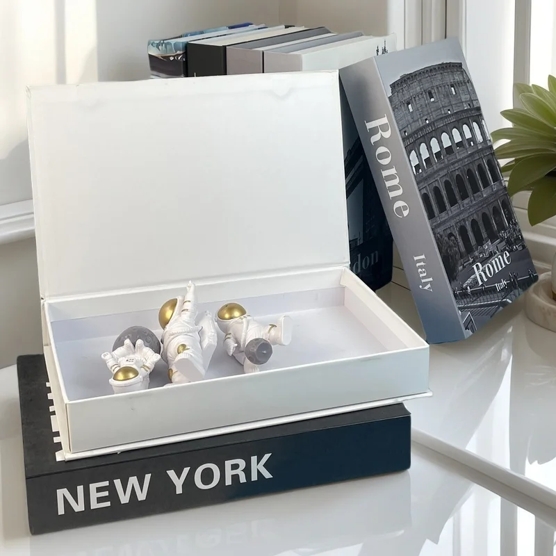 

Luxury Fake Book Storage Box Fashion Decorative Books Urban Architecture Coffee Table Books Bedroom Home Decor Paris Tower Rome