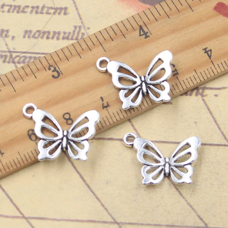20 Stück Charms Schmetterling 15x20mm Antik Silber Farbe Anhänger Herstellung DIY handgemachten tibetischen Schmuck finden