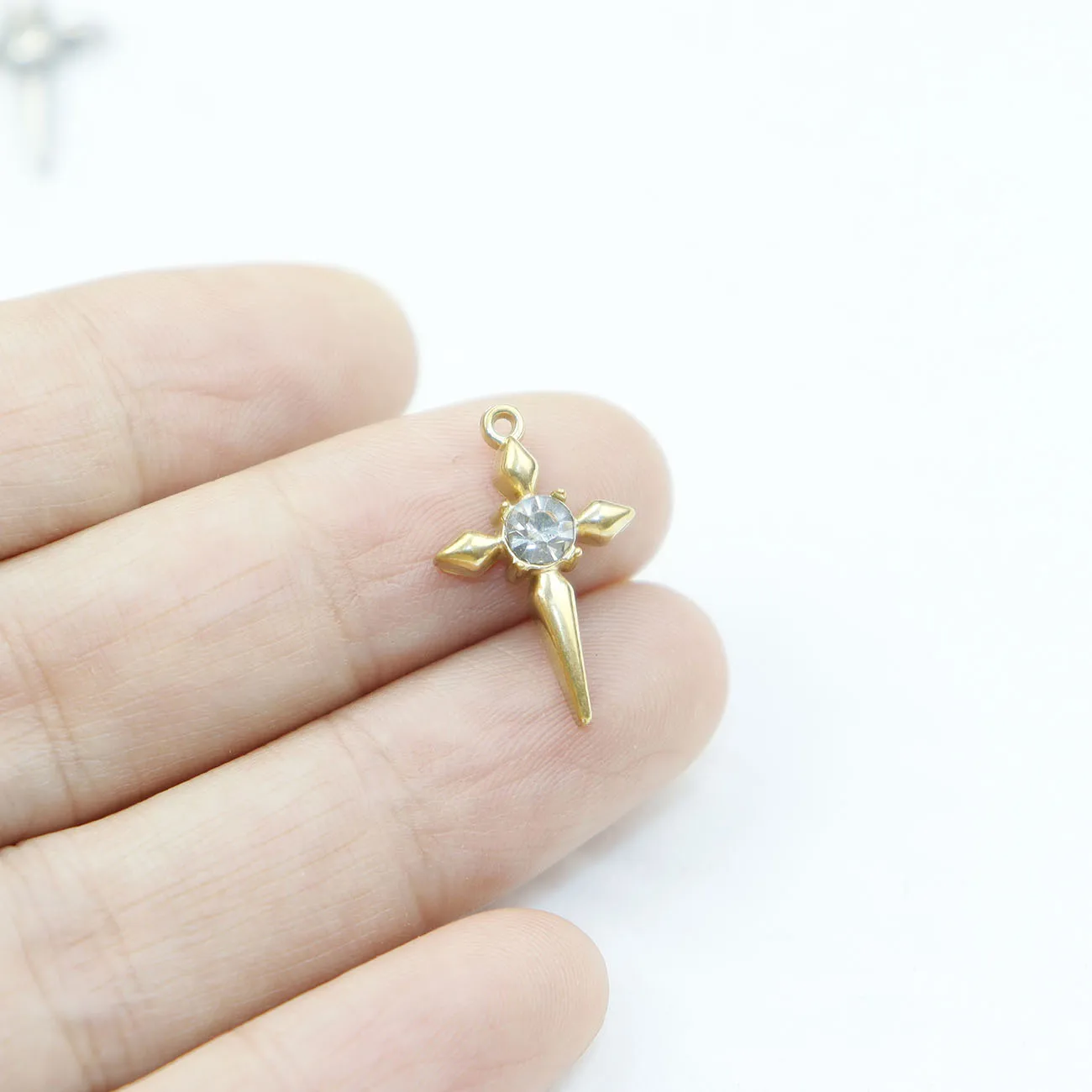 5pcs Stainless Steel Star Fashion Jewelry Accessory Charms Pendant DIY Handcraft Vacuum Plate Waterproof Antiallergic