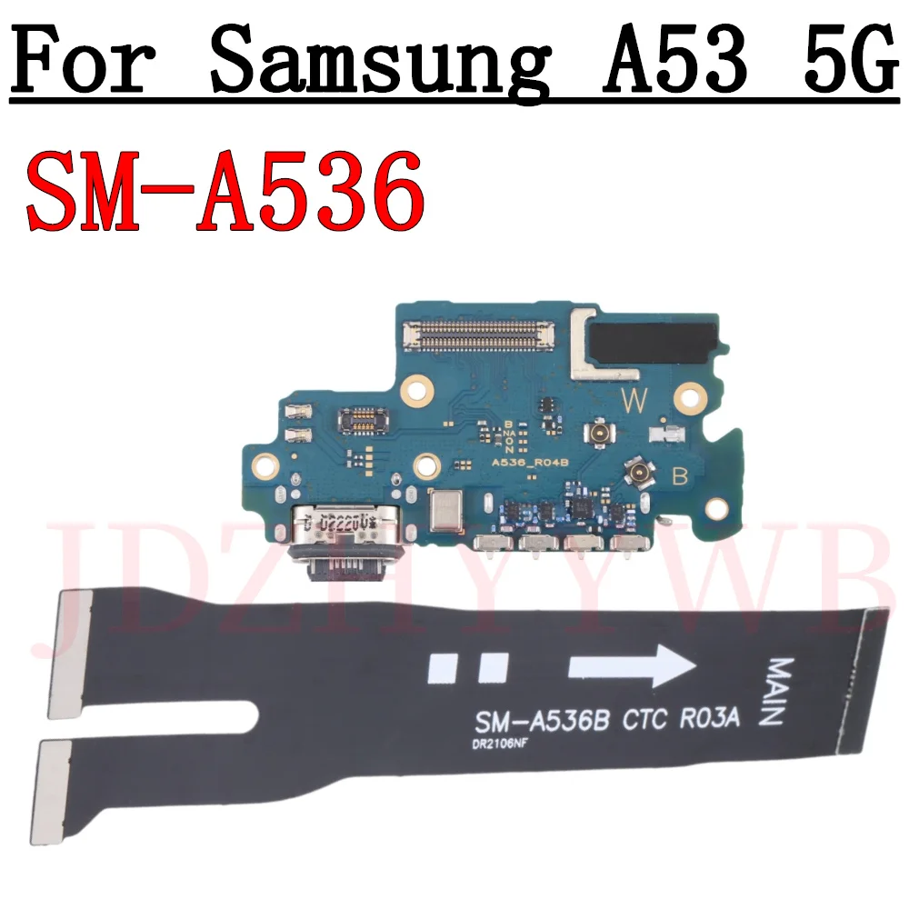 USB Charge Port Jack Dock SIM Card Connector Charging Board Motherboard Main Flex Cable For Samsung Galaxy A53 5G SM-A536B/DS