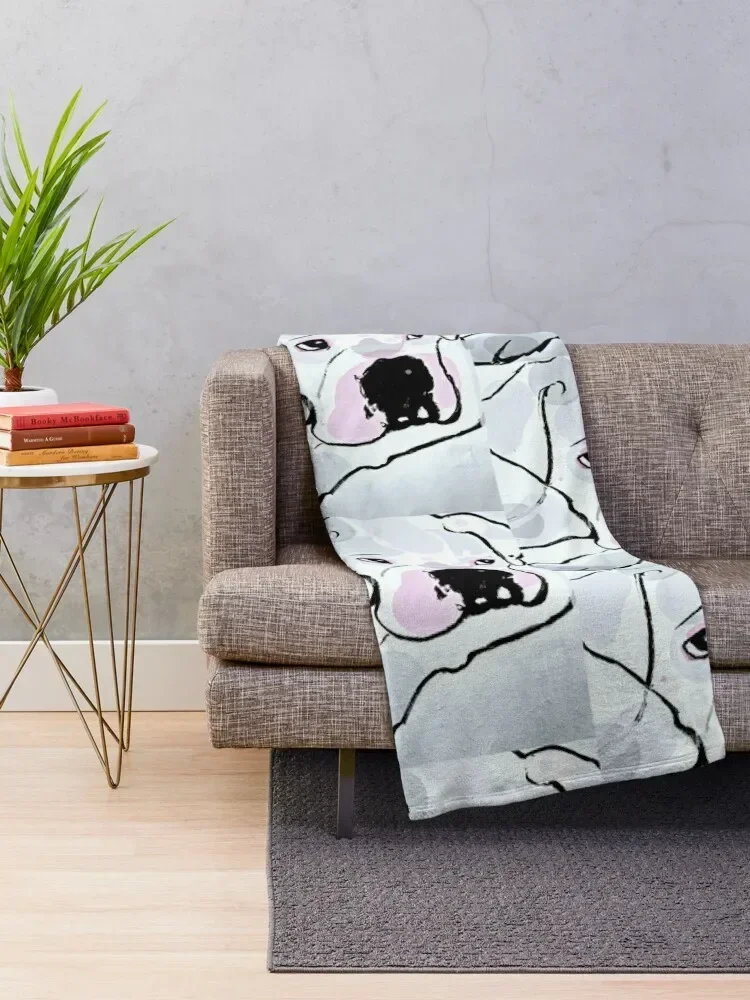 Pearl White, White Boxer Love Collection Throw Blanket Custom Luxury Blankets