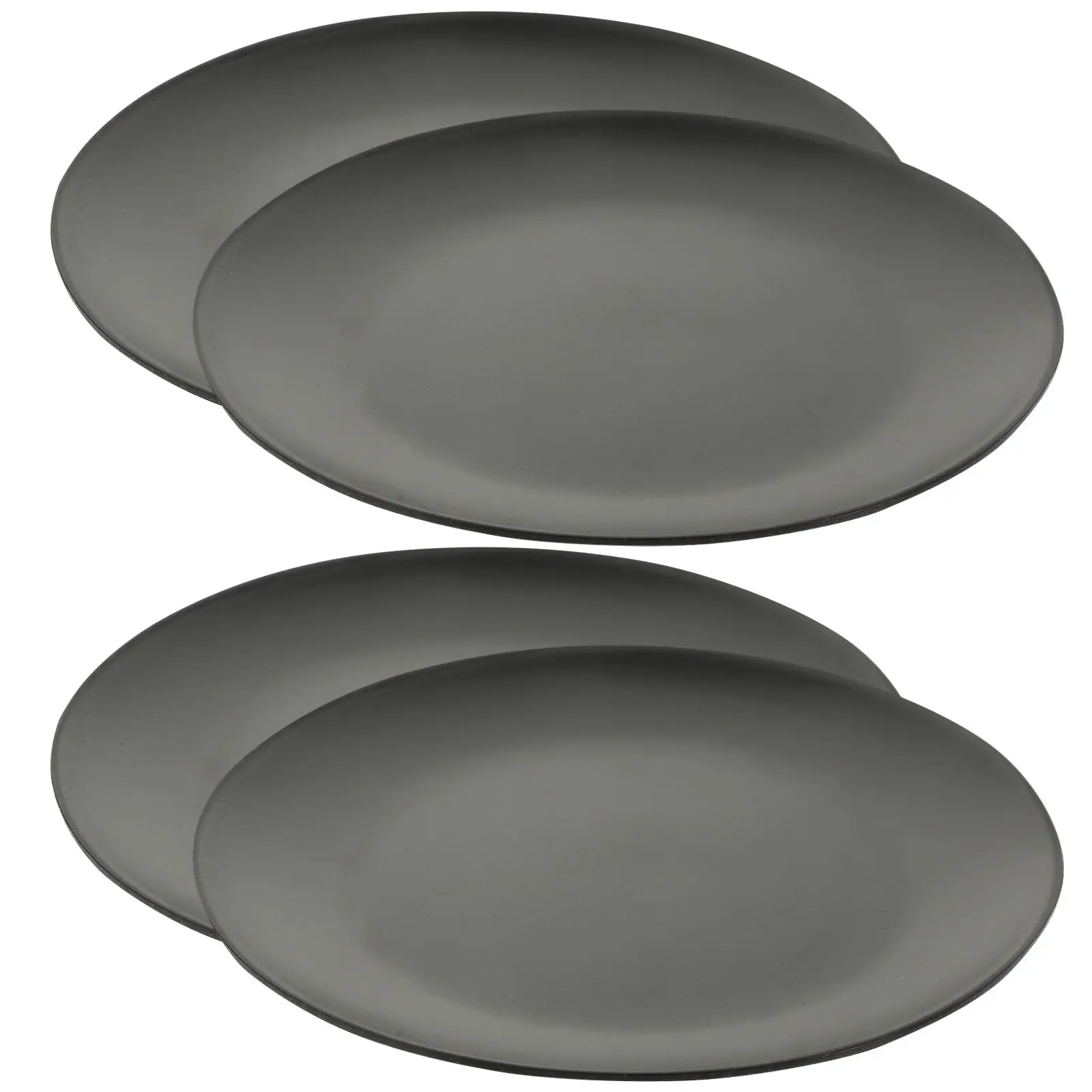 

4 Pcs Kitchen Plates Plate Black Round Flat Melamine Dinner Plate Bottom Dinner Dish for Party Serving Kitchen Plates