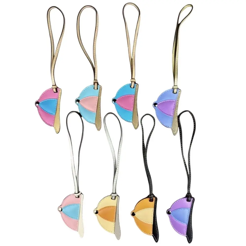 قبعة بيسبول من جلد البولي يوريثان مخيطة يدويًا - إكسسوار قلادة حقيبة صغيرة على شكل كتلة ملونة #1