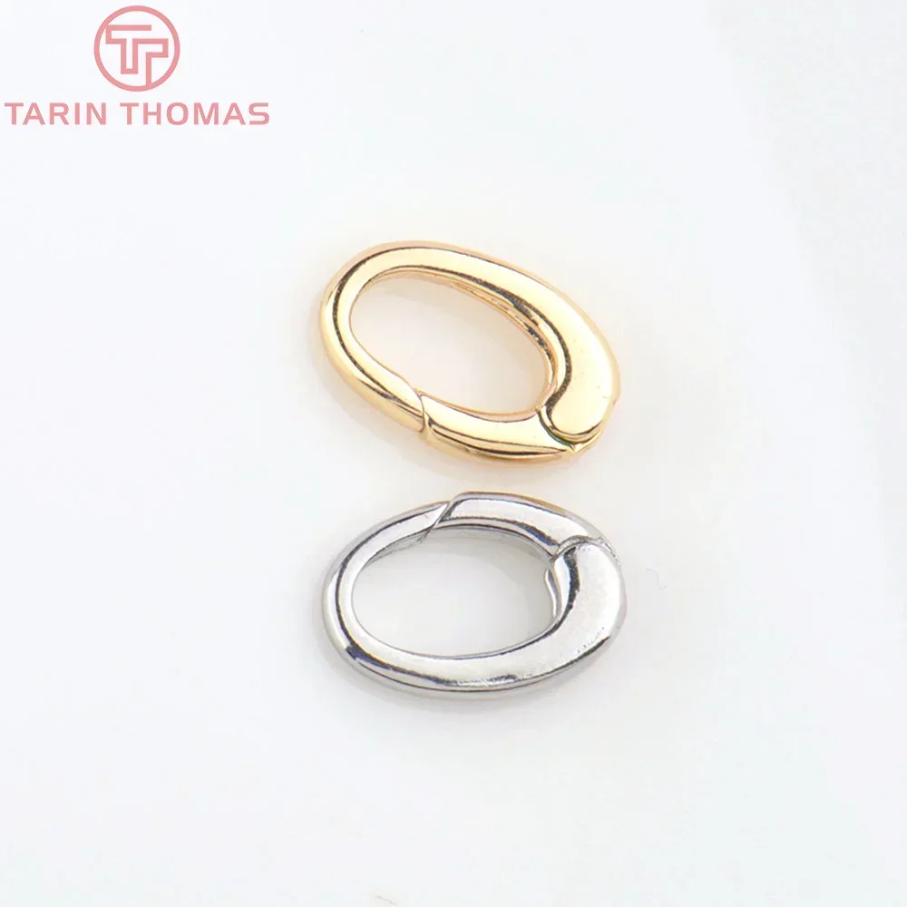 (4713) 4PCS 8x12MM 24K Gold Color Brass Oval Lobster Clasps High Quality DIY Jewelry Making Findings Wholesale