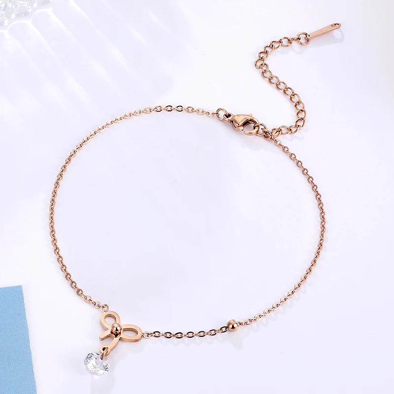 روابط الفراشة مع حجر الراين للنساء ، سلاسل الكاحل ، الراقية ، نمط فاخر خفيف ، بسيط ، شاطئ صيفي ، إكسسوارات القدم ، ساخن