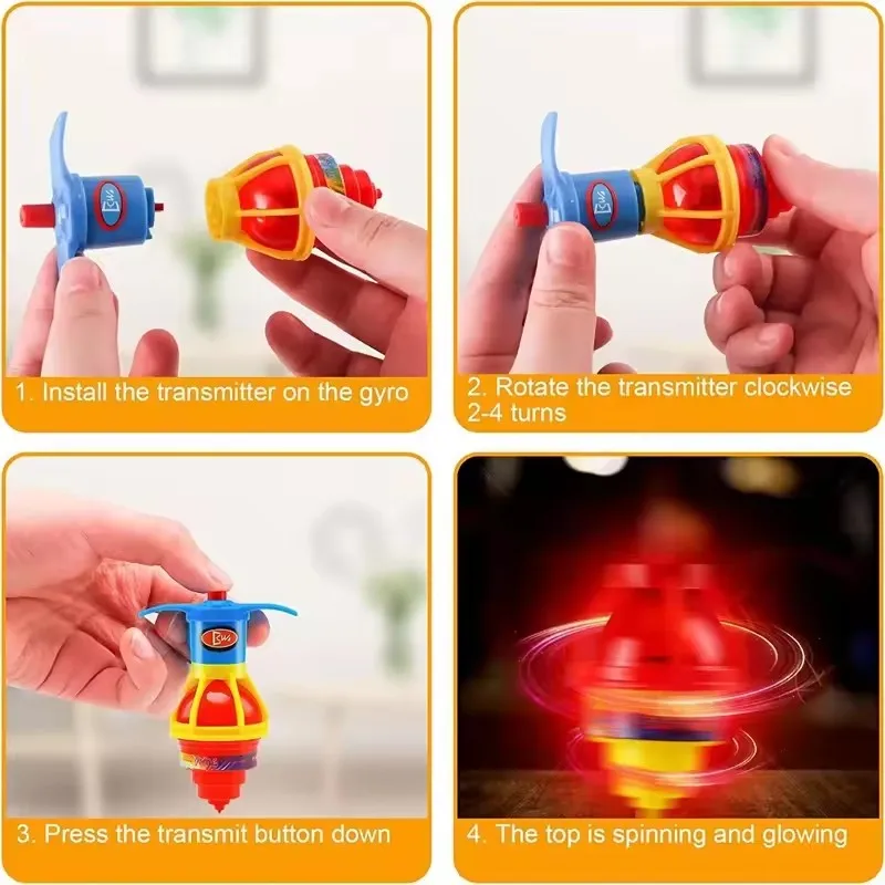 10-20PC Glow Rotating Gyro Kid Toys Birthday Party Favor Gifts Kindergarten Guest Giveaways Christmas Gift Kids Gift Bag Fillers