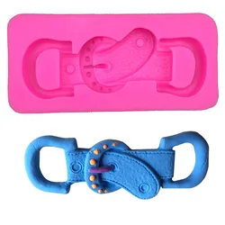 Fashion Belt Buckle Shape Mould Kitchen Restaurant Bar Fondant Silicon Mold non-stick Cake Decoration E526