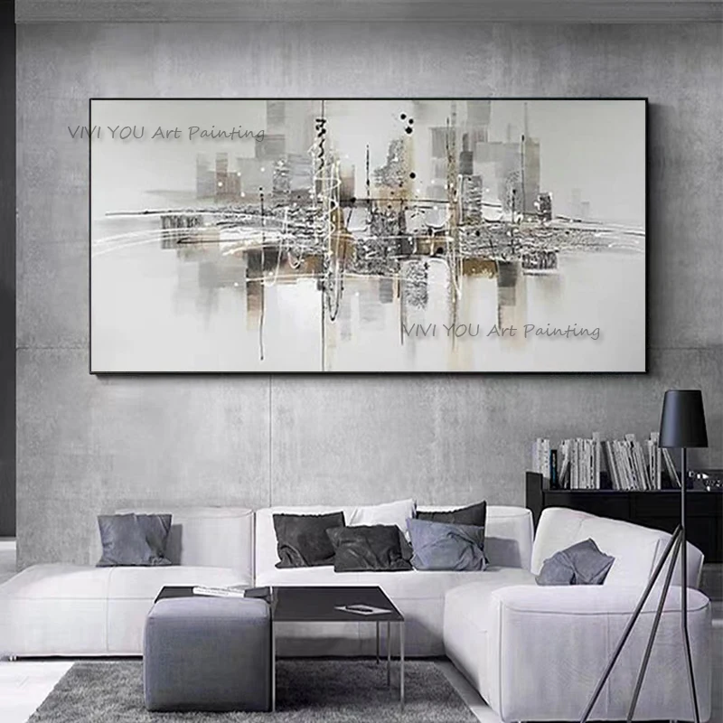 Handpainted Nordic Abstract Oil Painting Canvas Decorative Mural Acrylic Hanging Image For LivingRoom Bedroom Aisle Porch