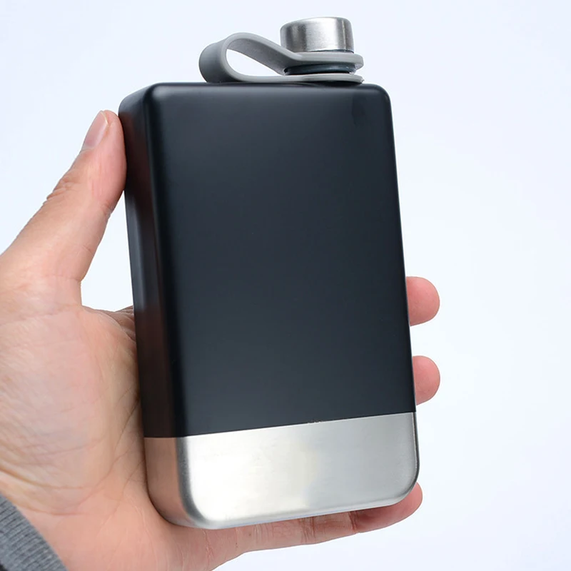 9oz Portable Pocket Hip Flask Outdoor Travel Stainless Steel Flask Whiskey Wine Pot Metal Alcohol Flasks Men Outdoor Wine Bottle