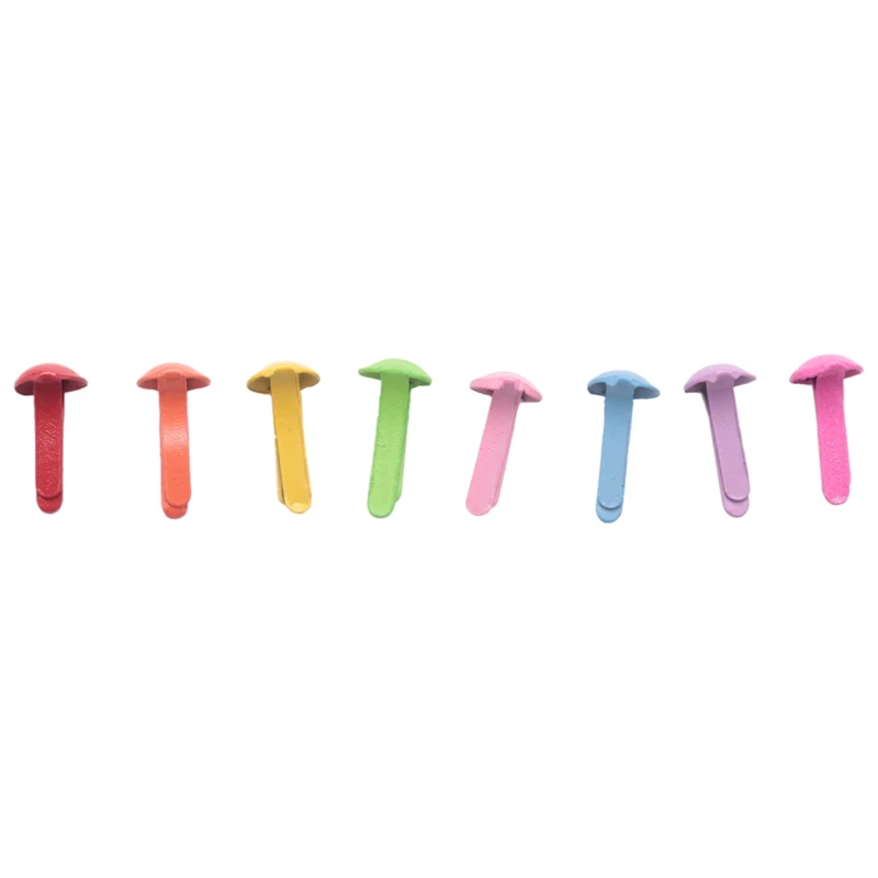 Set Of 200 Mini Parisian Fasteners Multicolor Paper Craft Stamping Scrapbooking DIY Tool 4.5Mm