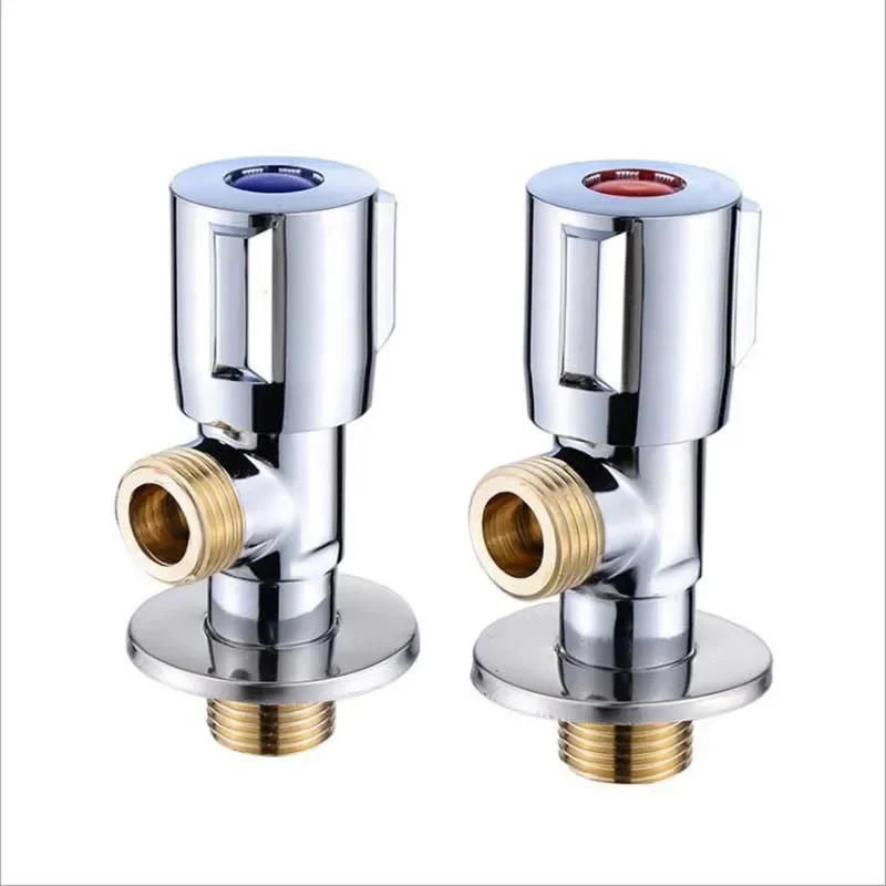 

Copper Angle Stop Valve Hot and Cold Water Stop Valve Quick Open Faucet Valve for Bathroom Kitchen Toilet Sink G1/2