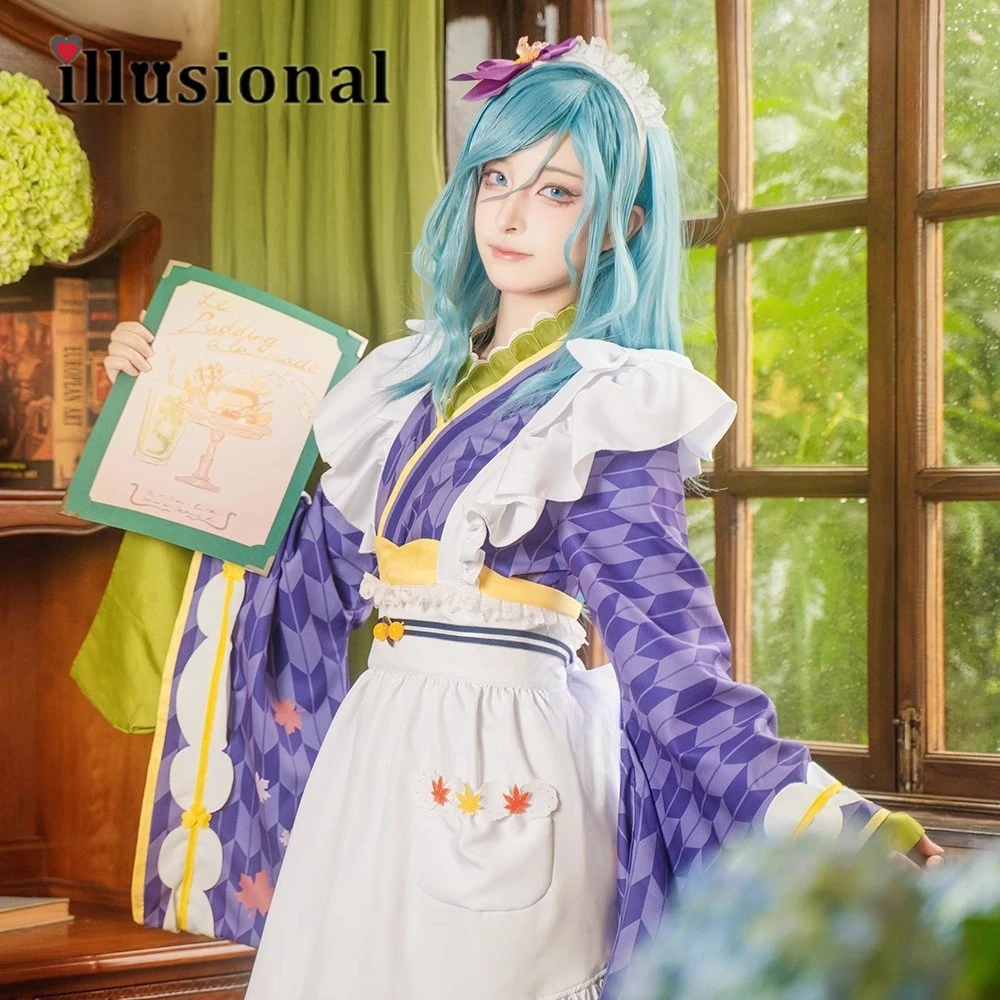 

illusional Anime PJSK Hinomori shizuku Cosplay Costume Hinomori shizuku Maid Dress Halloween Costumes Female