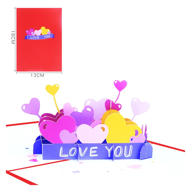 3D Heart Pop Up Greeting Card, Valentine's Day, Thinking of You, Invitation, Birthday Gift, Thank You Card, Sympathy Card