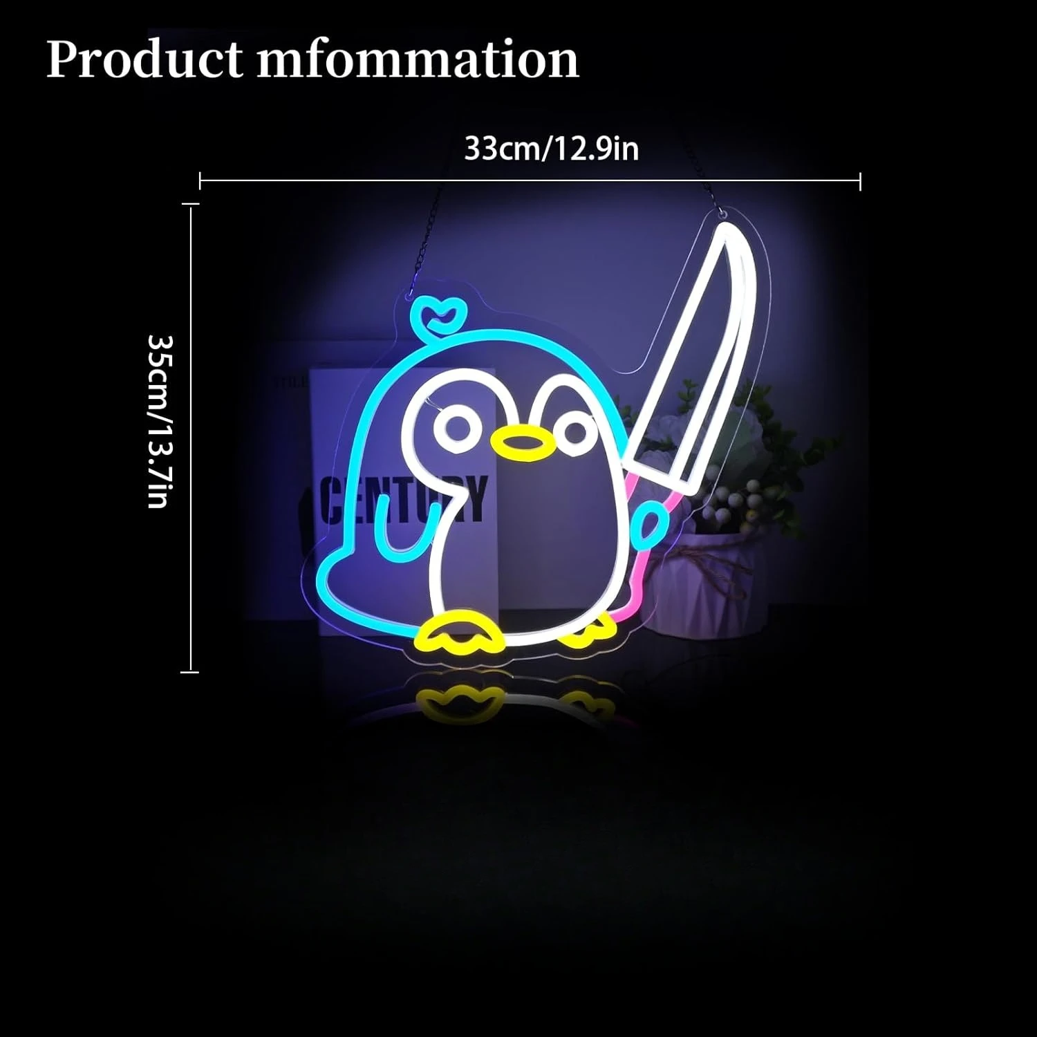 البطريق النيون تسجيل أضواء النيون لغرفة الطفل ديكور عكس الضوء LED النيون علامات للنادي بار حفلة عيد ميلاد حديقة هدايا عيد الميلاد