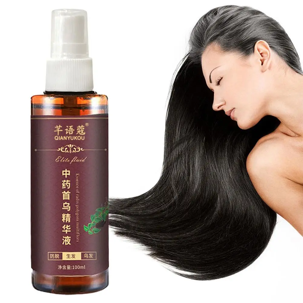 

100ml Liquid Herbal Cure White Hair Treatment Spray Essence Black Growth Oil Hair Hair Oils Moisturizing Hair Shampoo Contr T4T7