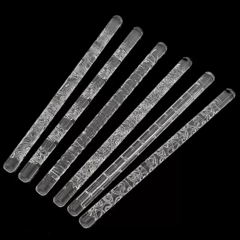 Lychee Life Transparent Acrylic Wave Pattern Rolling Pin Polymer Clay Tools DIY Embossing Texture Print Polymer Clay Tool