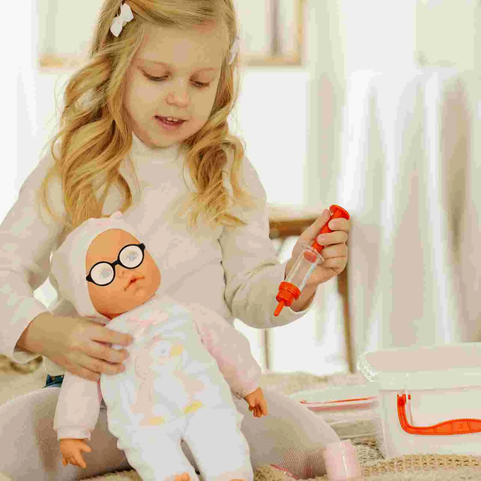 11 Pcs Glasses Toys Plastic Costume Accessories Black Dolls Girl Dress up Dressing Mini