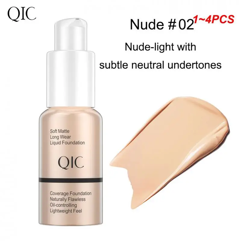 

1~4PCS Liquid Foundation Moisturizing 5 Colors Face Base Foundation Cream Face Makeup Makeup Concealer Brighten Even Skin Tone