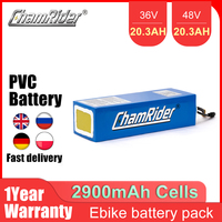 Chamrider PVC Battery 48V 10AH ebike battery 36V 25A BMS  battery 30A 18650 Lithium Battery Pack For Electric bike