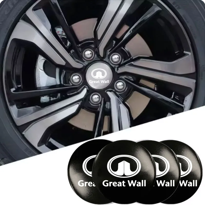 4pcs Car hub cover logo sticker For Great Wall Haval GWM UTE Tank Poer Voleex C10 C30 C50 Steed Wingle 5 7 POWER Pao Accessories