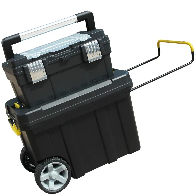 Double-layer Combined Tie Rod Thick Plastic Tool Box Multi-functional Mobile Wheeled Vehicle Tool Box Dimension