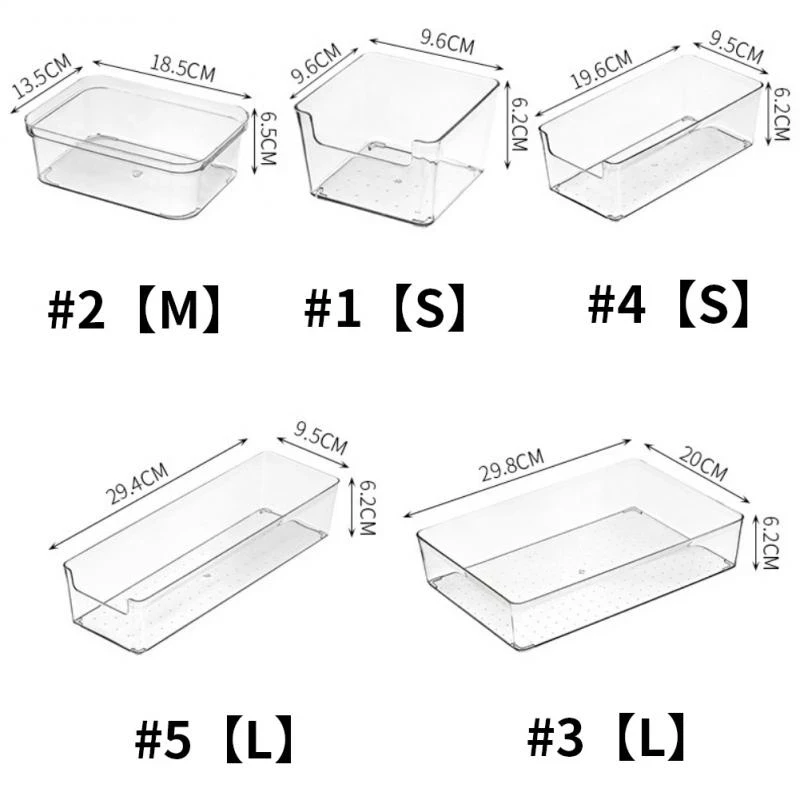 PET Clear Transparent Storage Drawer Containers Refrigerator Organizer Desktop Cosmetic Boxes Decoration Jewelry Box