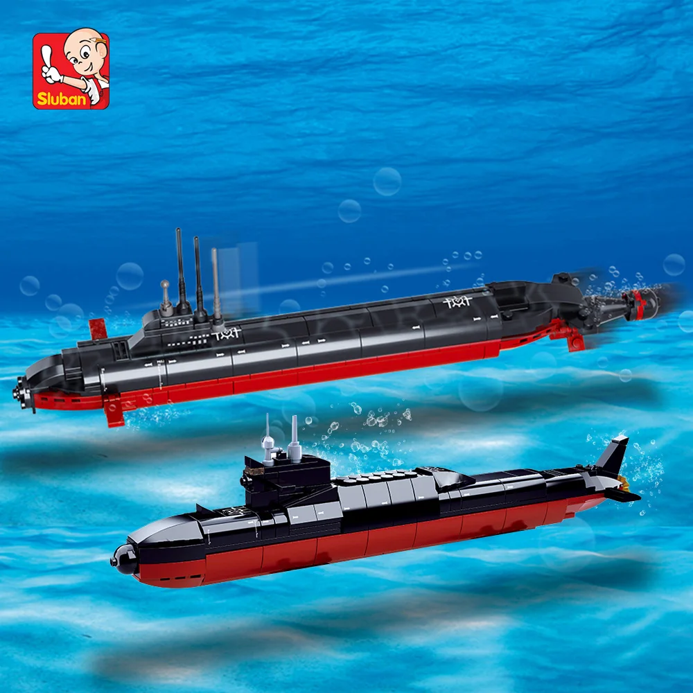 Military Submarine Series Building Block Toys, Nuclear Submarine Model Creative DIY Toy Assembled Building Blocks Kit