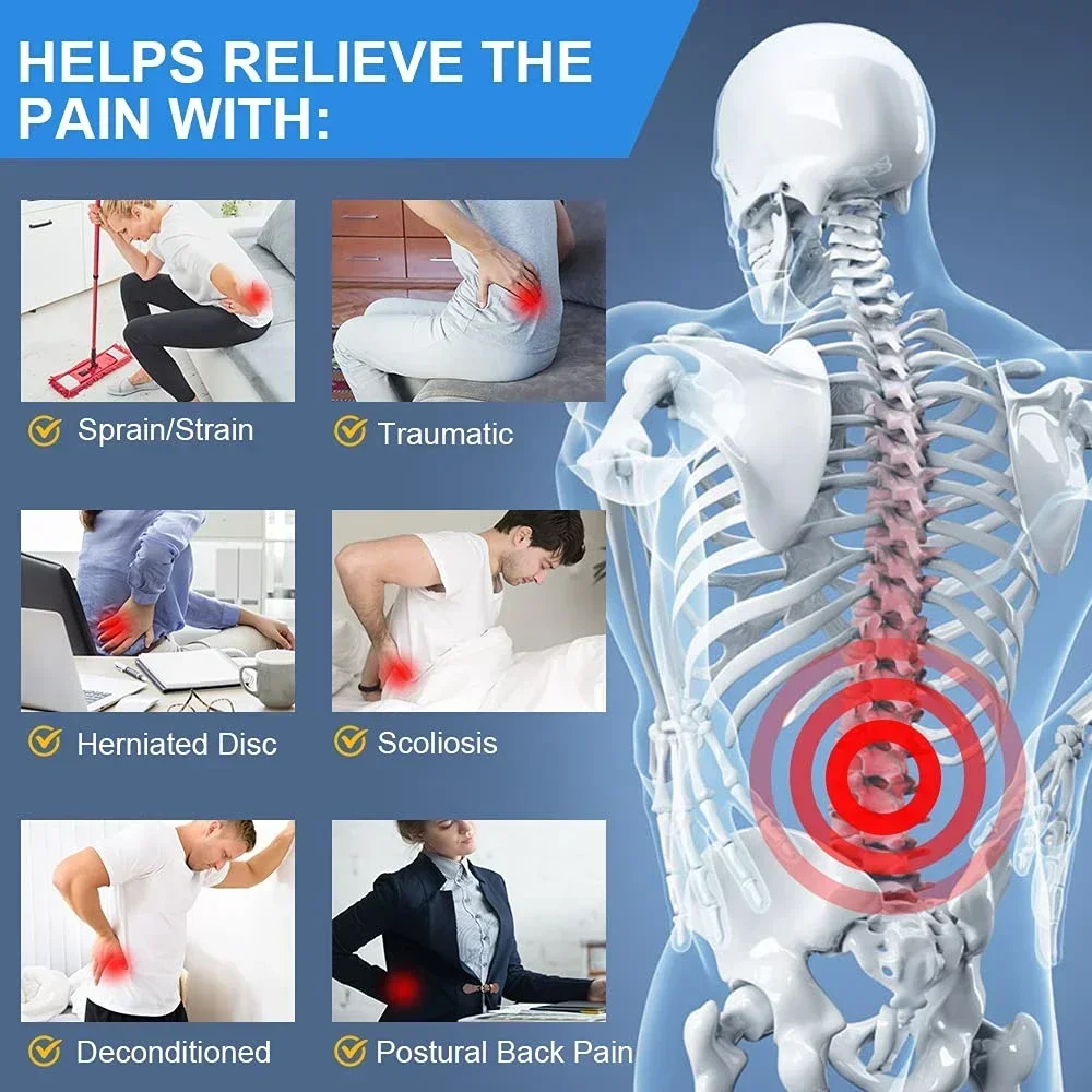 

OZZOMM Pro Back Brace — несущий медный поясничный поддерживающий пояс, регулируемый для тяжелых условий эксплуатации для работы/подъема, облегчения боли и осанки