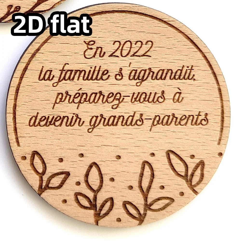 Wooden Pregnancy Announcement Magnet 1PC, Personalized Gift for Grandpa and Grandma, Baby Reveal Keepsake