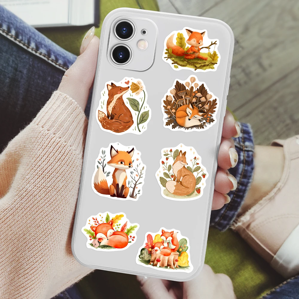 Aesthetics Fox Firefox Stickers Art Animal DIY Gift Toys Waterproof Decal for Laptop Scrapbook Notebook Phone Bottles Decorative
