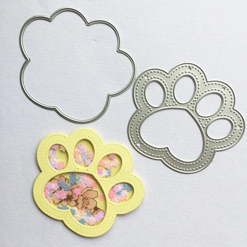 Dog Cat Footprint Metal Cutting Dies Stencil DIY Scrapbooking Photo Album Stamps Cards Decoration Embossing Craft Knife Mould