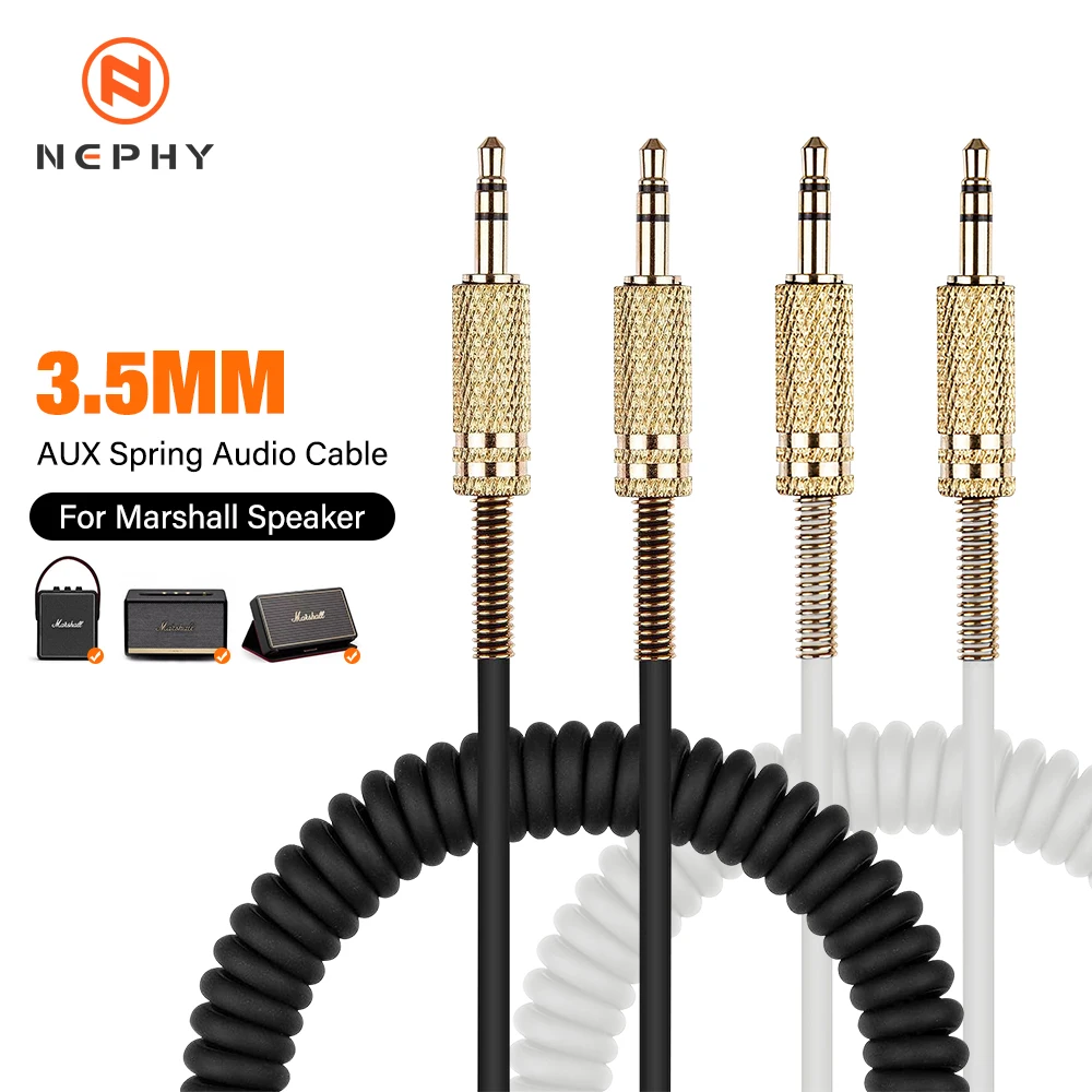 3,5 mm auf 3,5 mm Kopfhörer-Audiokabel, Ersatz-Spiralfederkabel für Marshall Major II 2 3, Kopfhörer mit 3,5-mm-Klinkenstecker