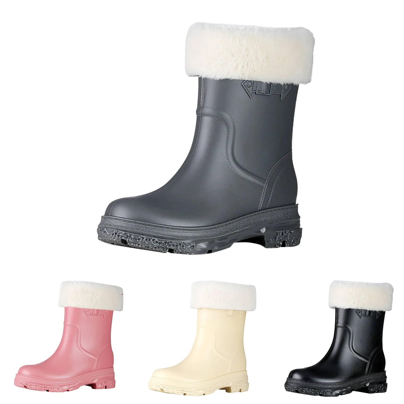 Women Rain Shoes Shoes Comfortable Light Ankle Rain Boots Frosted Outdoor Rain Boots Womens Boot