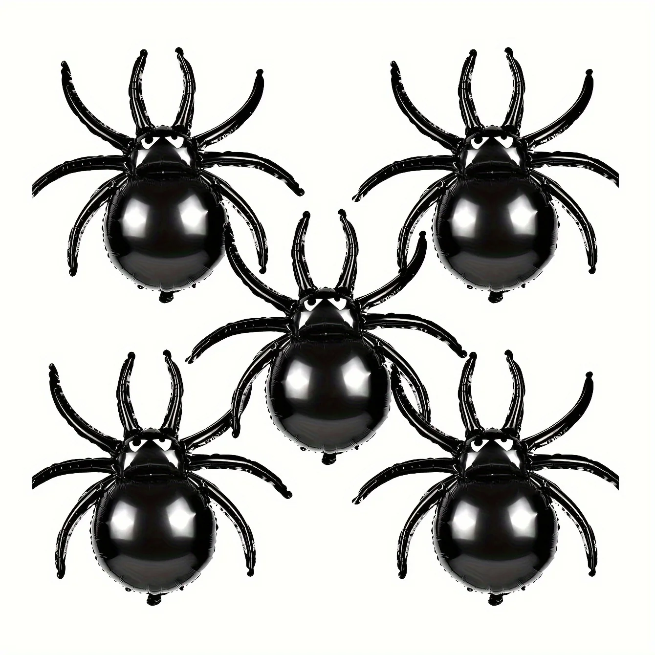 5-Pack 32-Inch Halloween Black Spider Balloons, Indoor and Outdoor Decor, Versatile Room Decoration for Halloween Festivities