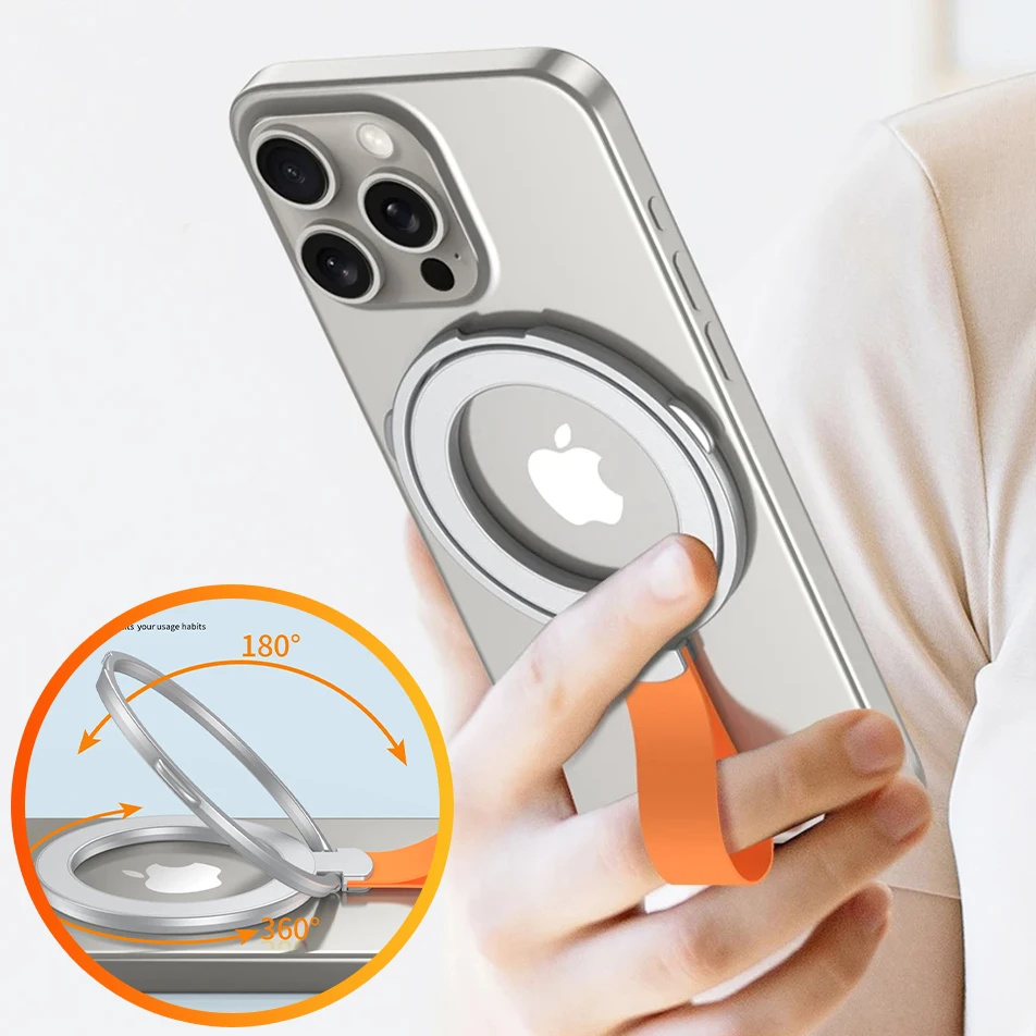 

2024 New Magnetic Cell Phone Ring Holder 360 Rotation Finger Ring Grip Stand for MagSafe Cell Phone Grip Holder for iPhone 15/14