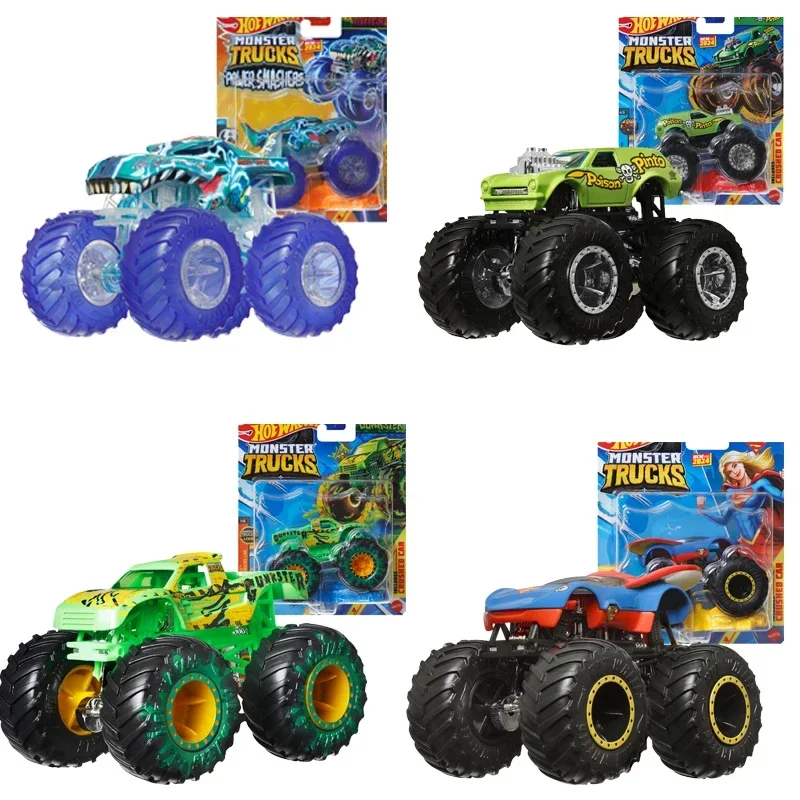 Mattel heiße Räder Auto Monster Trucks Druckguss Spielzeug für Jungen zerquetschte Fahrzeuge Mega Wrex Pinto Super Frau schleppen Yall Gunster