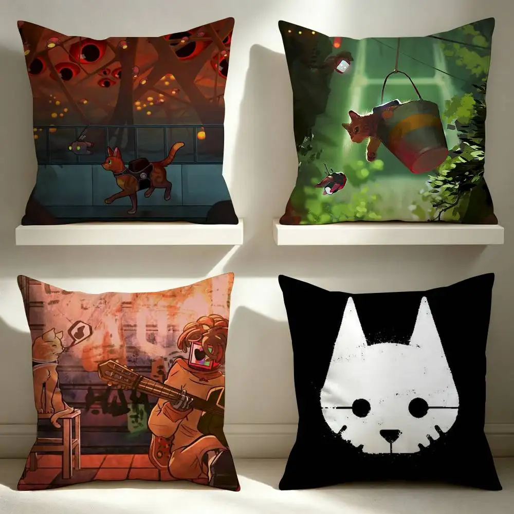 Stray C-Cat Game  Square Pillow Case Multi Sizes For Car Home Bedroom Decor Custom Valentine Gifts