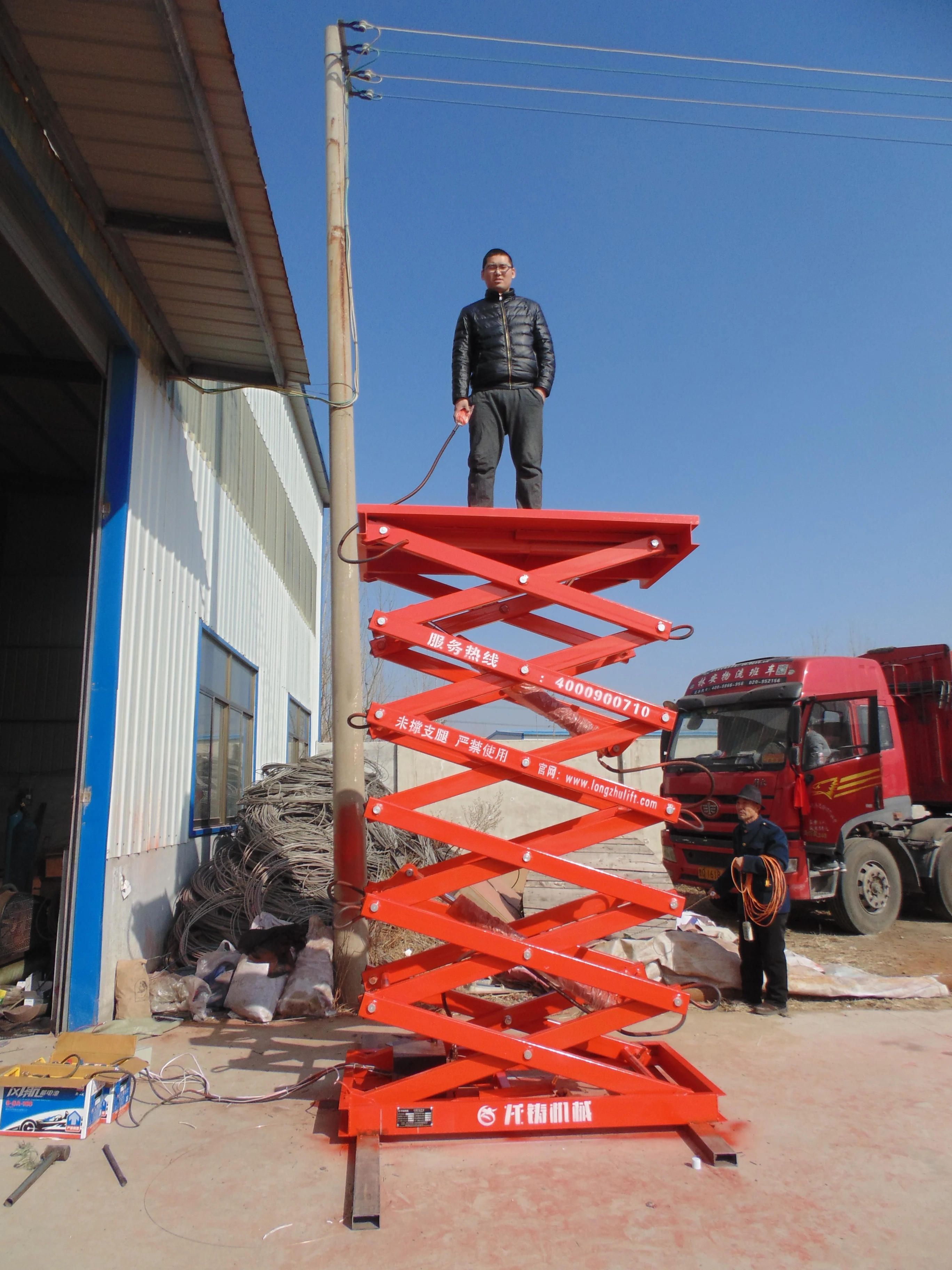 Hot Selling  Fixed Scissor Lift 4m 6m 8m Electric Lifting Platform 2t Control Panel & Remote