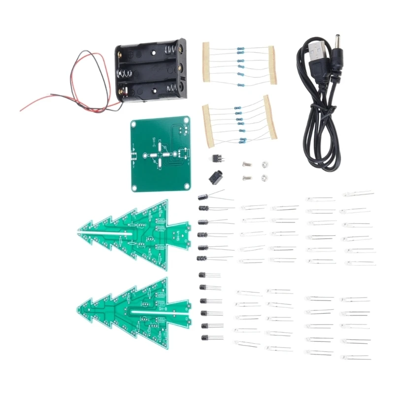 96GD DIY for 7 Color Christmas Tree Circuit Project Includes Resistors Wires LEDs Light Educational Assembly