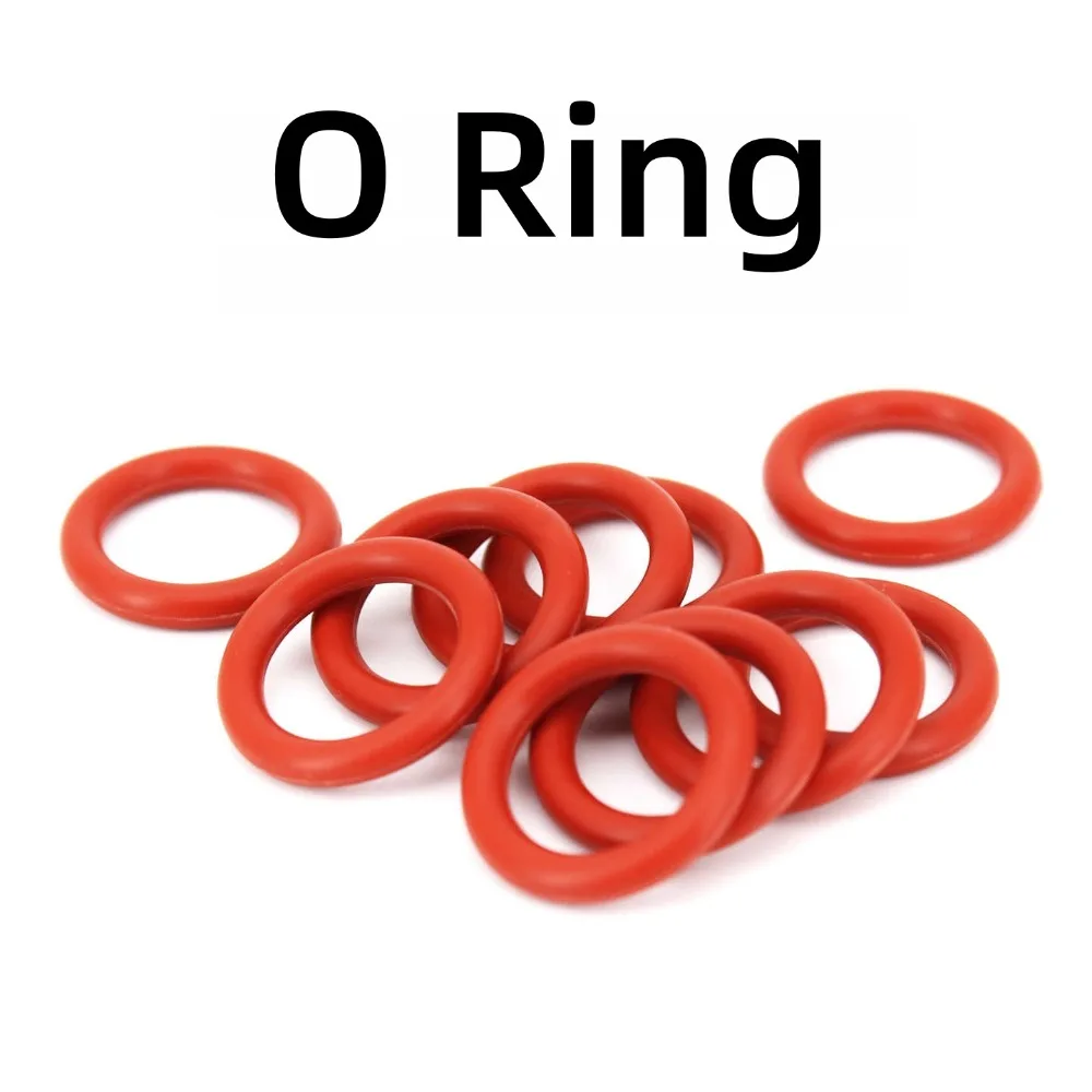 Red Food Grade VMQ Silicone O-Rings, CS 1/1.5/2/2.4mm Sealing Washers, 5-90mm Outer Diameter Oil Resistant Plumbing Gaskets