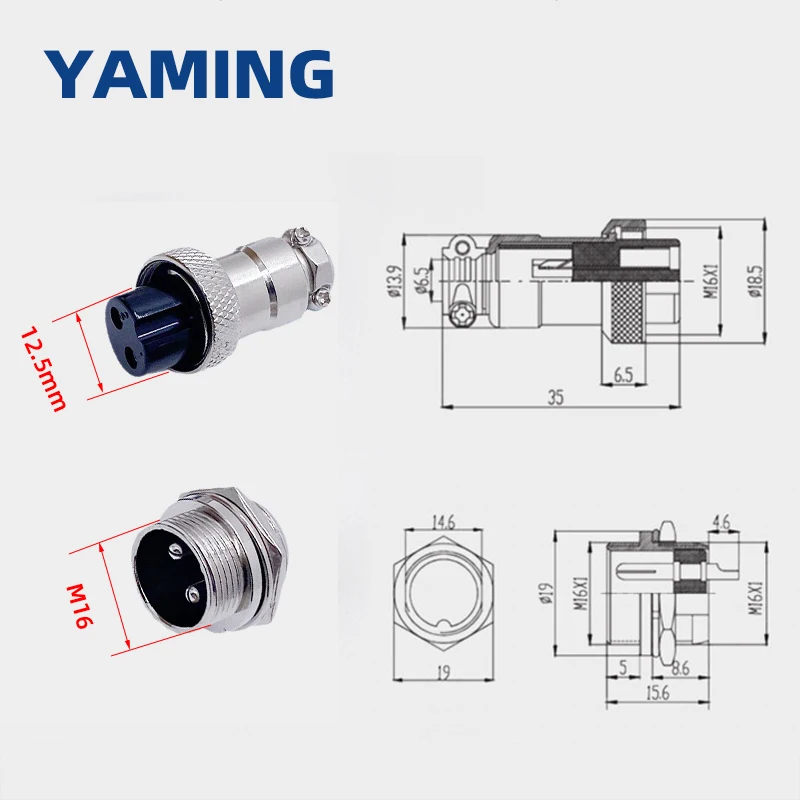 Male-Female Connector GX16 Metal Aviation Socket Coupler 2/3/4/5/6/7/8/9 Core Pin Electric Cable Terminal Fixed Butt Mobile Type image 3