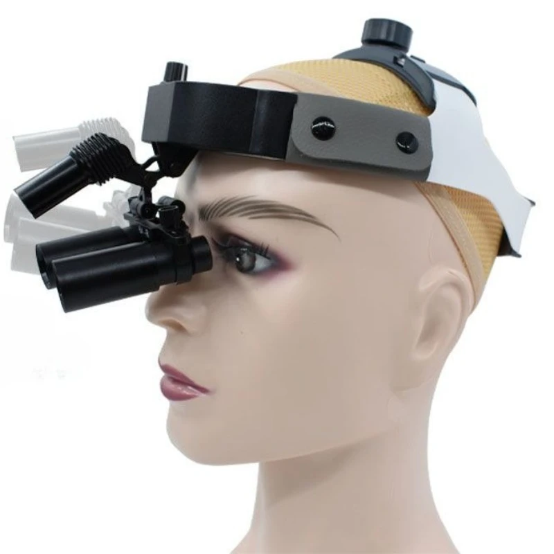 Dental surgery magnifying glass Oral head mounted 3W LED magnifying glass Zoom binocular magnifying glass