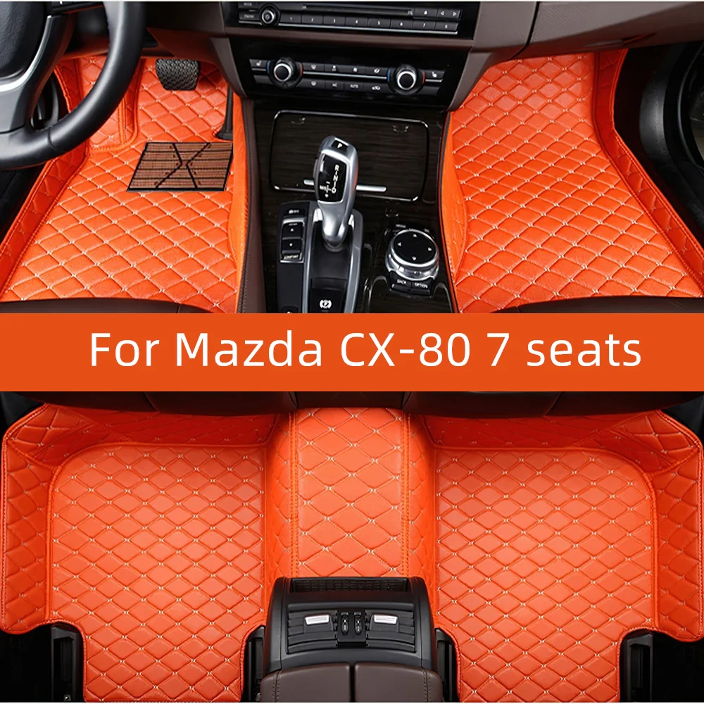 

Custom Leather Car Floor Mat For Mazda CX-80 7 seats 2024 2025 2026 2027 Car Mat Interior Accessories