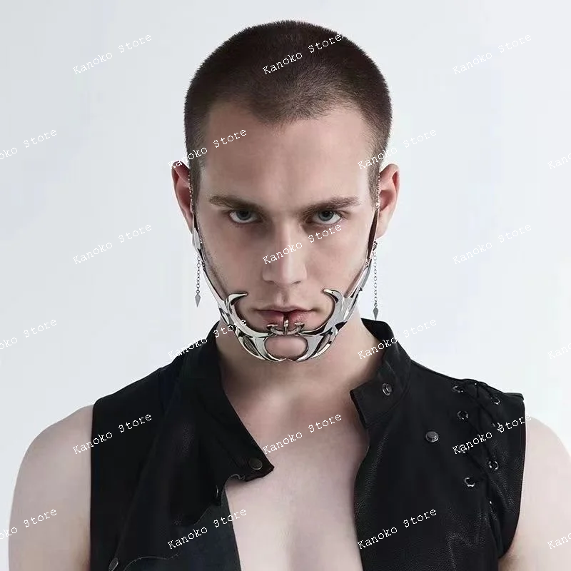 Metal Niche Design, Irregular Fluid Mechanical Wind Earringsadjustable Face Accessories for Men and Women